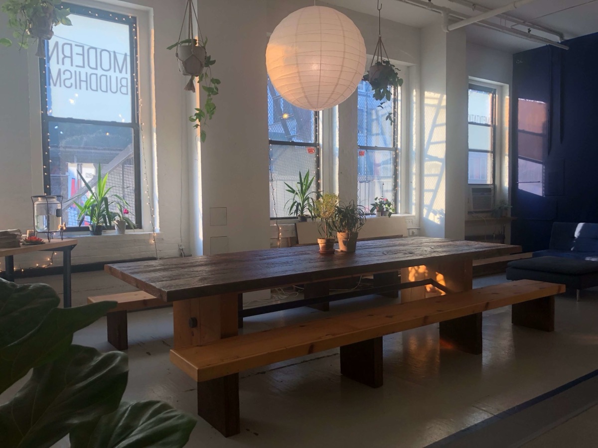 The lounge: coffee, tea and chat after Sunday's 11am class